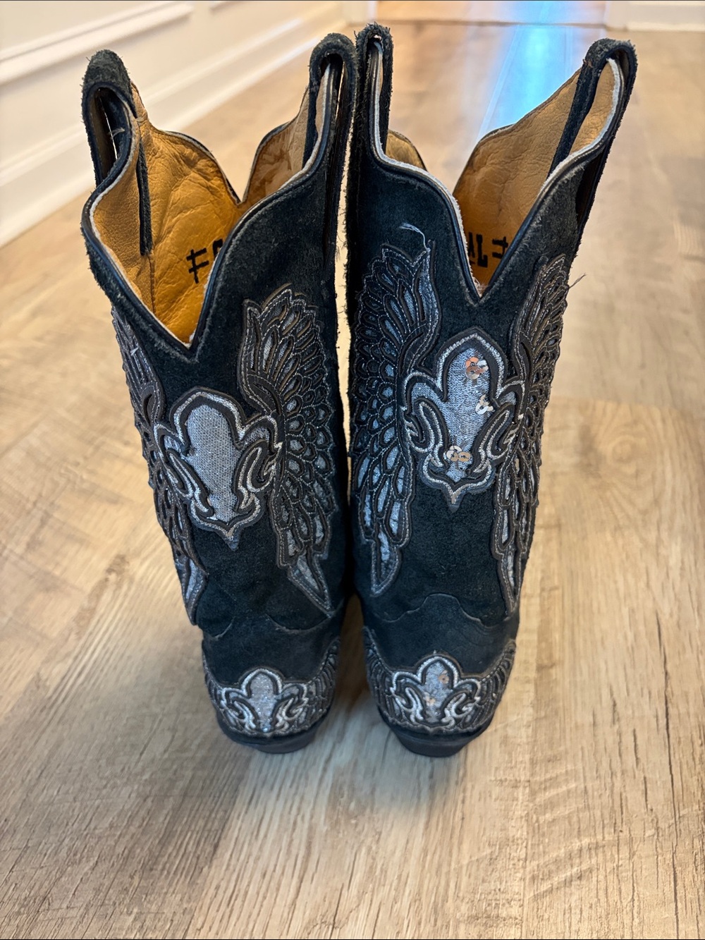 Black Corral Embroidered Winged Cowboy Boots 7 - Picture 3 of 6